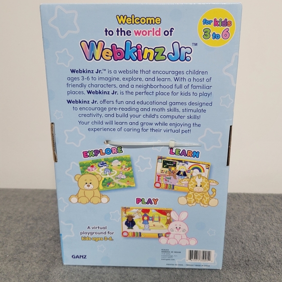 Webkinz Junior JR White Mouse NWT New Unused Code BNIB Ganz Sealed Rare - Picture 2 of 2